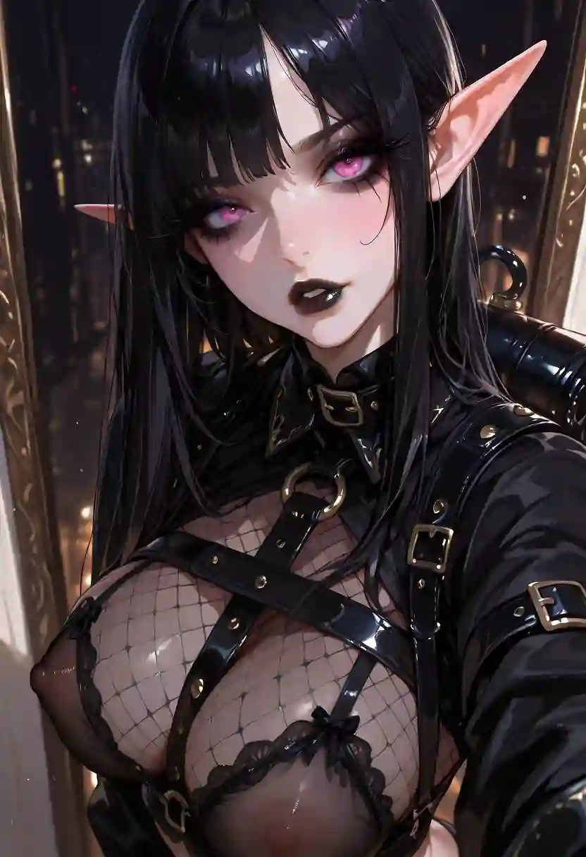AI art 'Goth elf more straps'