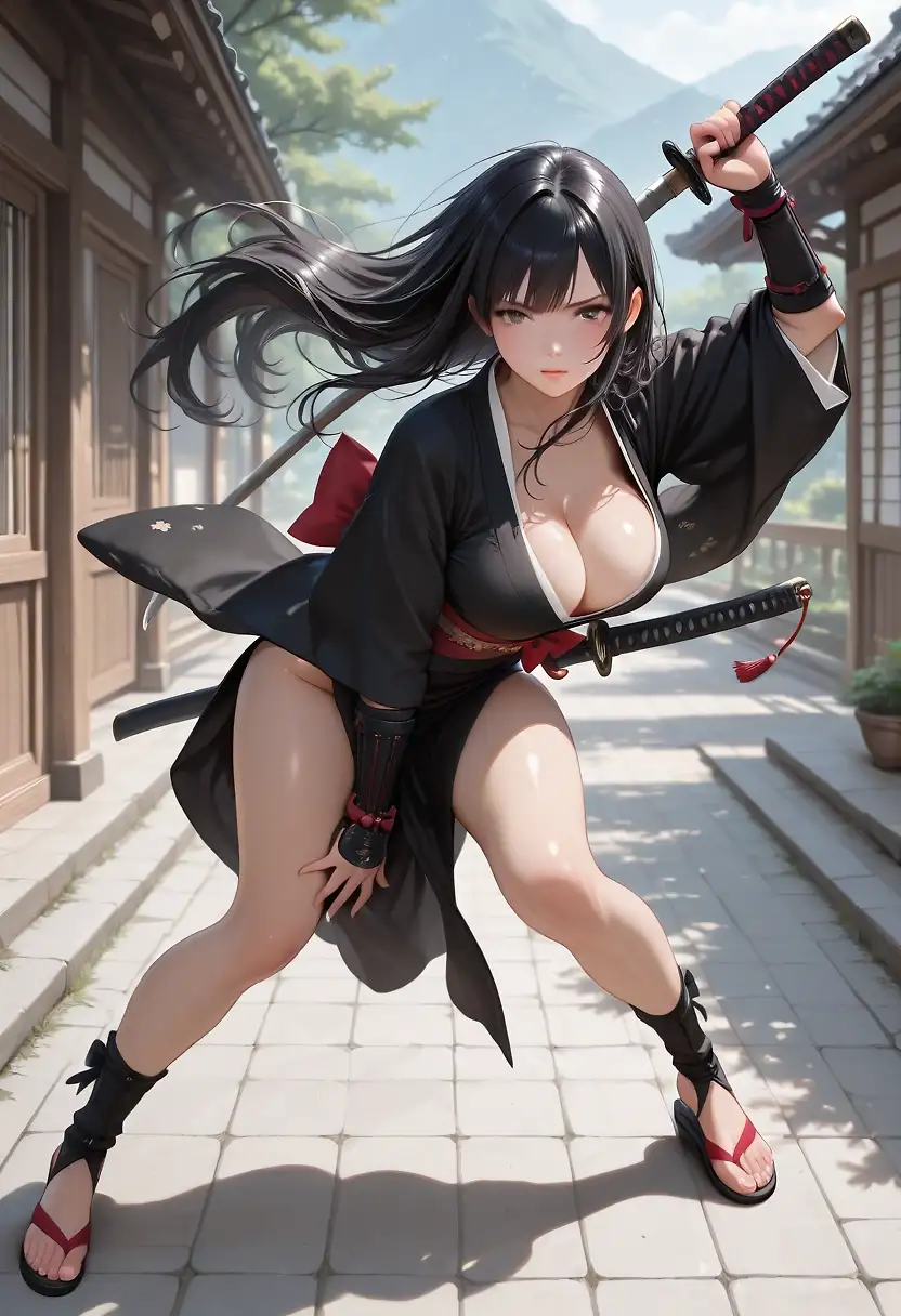 AI art "Katana Practice"