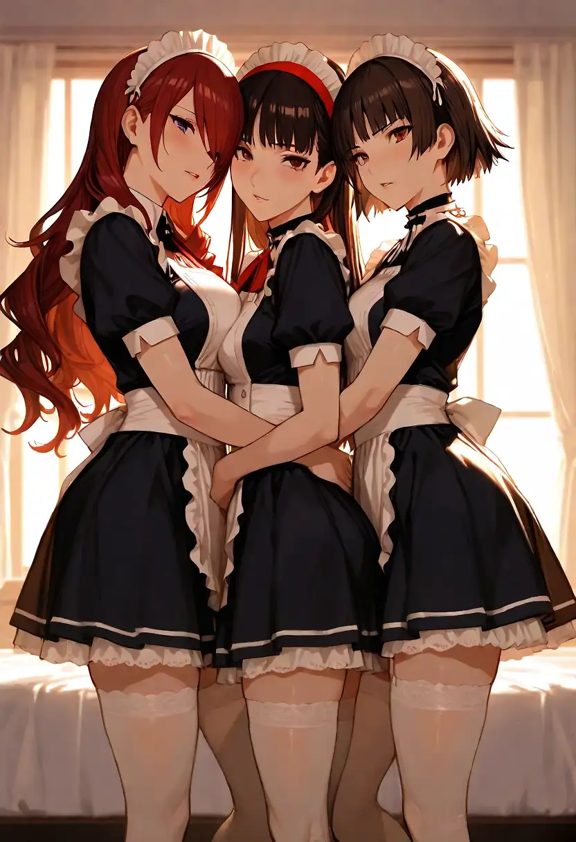 AI art "Misturu, Yukiko, Makoto"