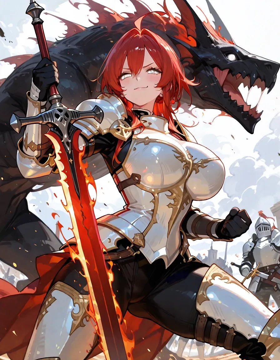 Lady knight and the monster