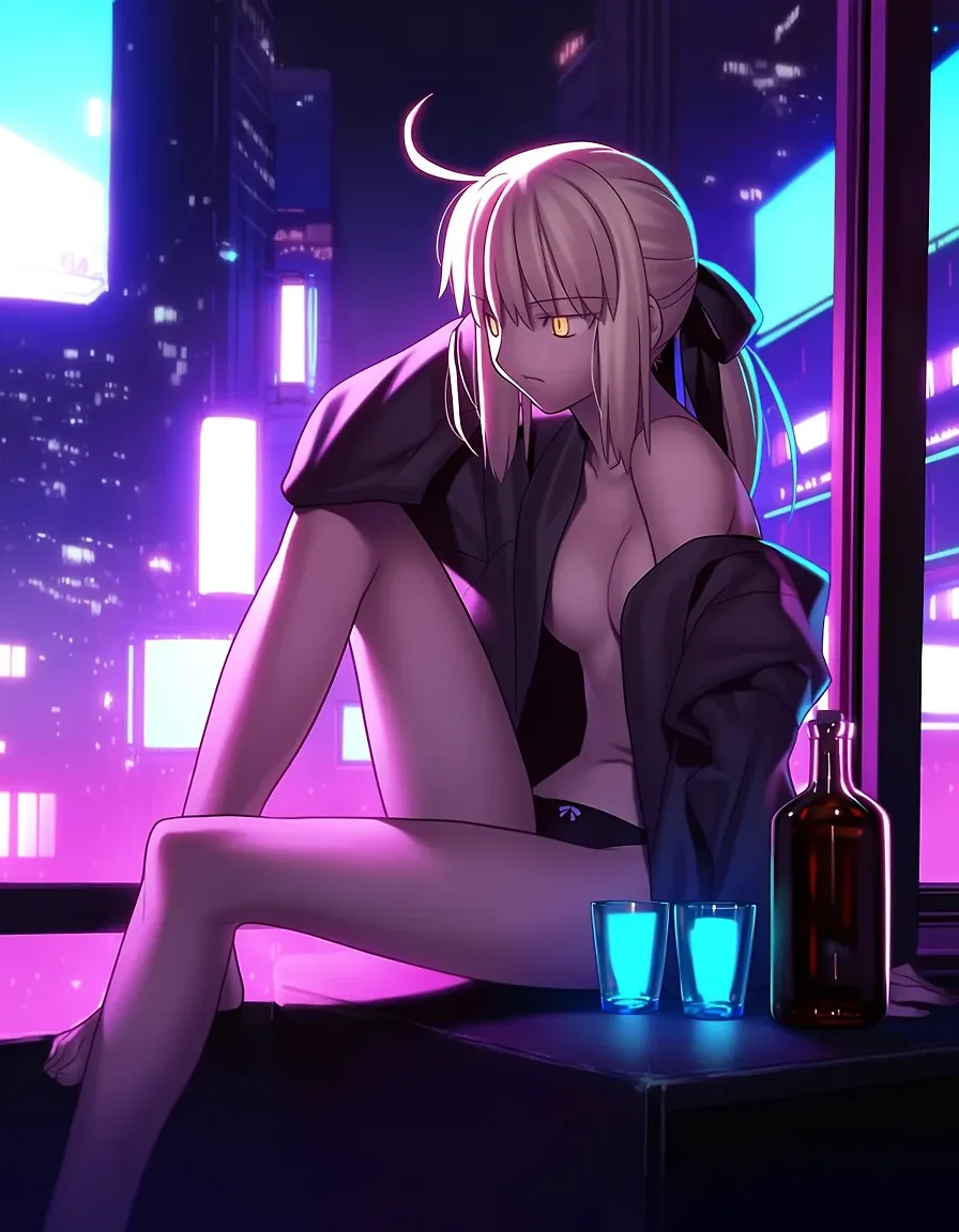 Saber Alter x Cyberpunk