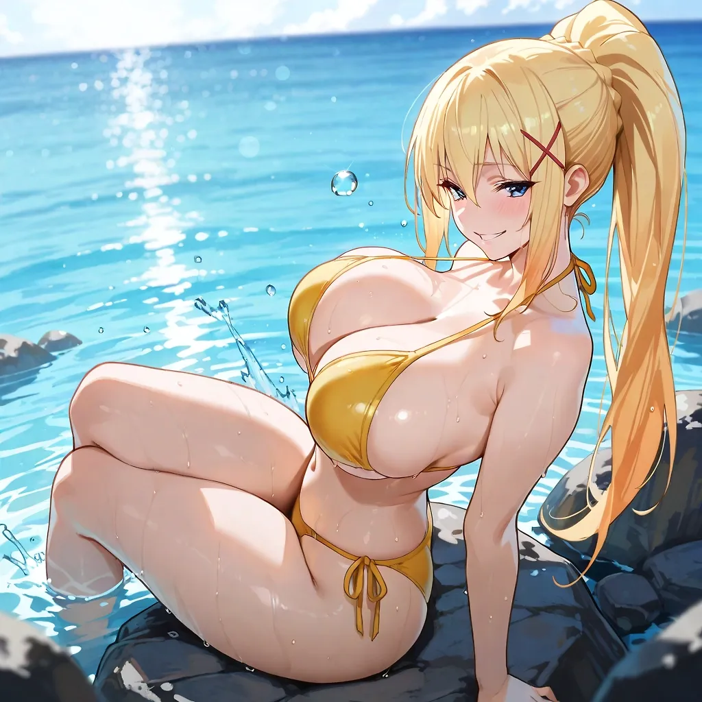 AI art "Darkness" with user description "Sup 😎
Didn't have much time last few days unfortunately.

Wanted to do a full set on the konosuba girls for a while. Already did aqua so here's Darkness 🫡
Hopefully DARKNESS can brighten your day (i'm a poet now 🤣)

Anyways, Enjoy ! 🫡

@octavian @bad77 @barry915 @parda @herlin"