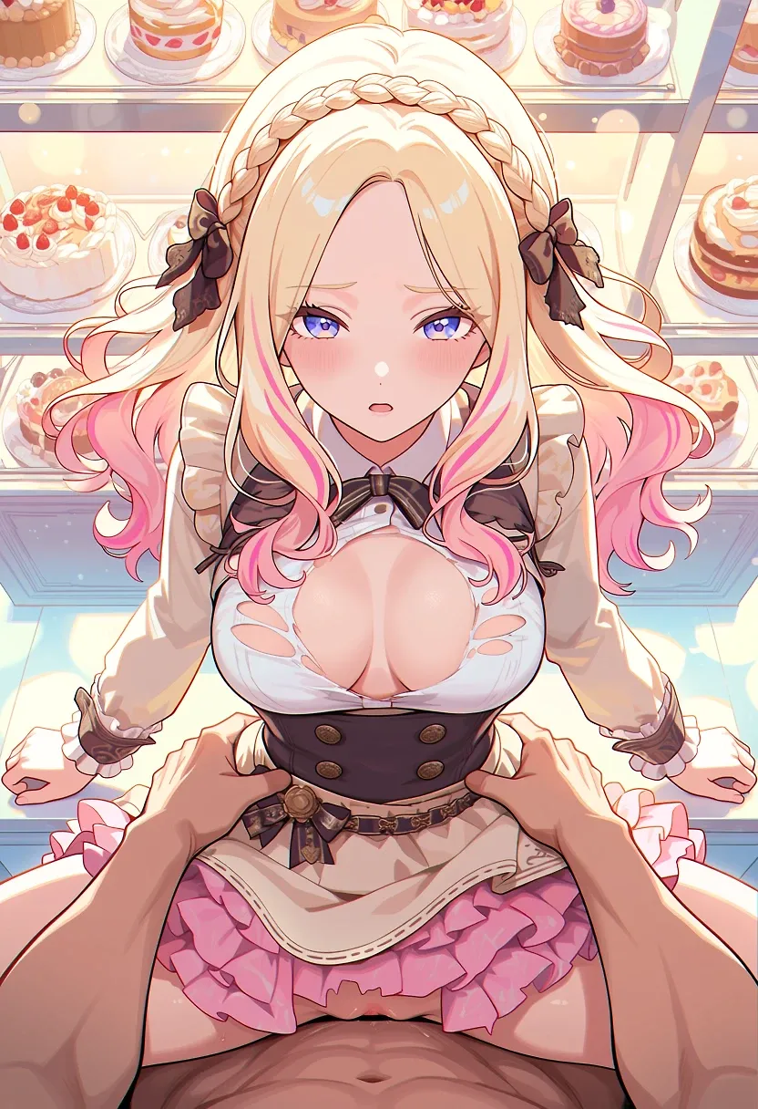 AI art "Juo Sena, Strawberry Cake Flavor" with user description "eine bahnbrechende medizinische Entdeckung aus Großbritannien: Der tägliche Verzehr von Süßigkeiten ist gut für die Gesundheit und fördert insbesondere die Fruchtbarkeit von Männern."