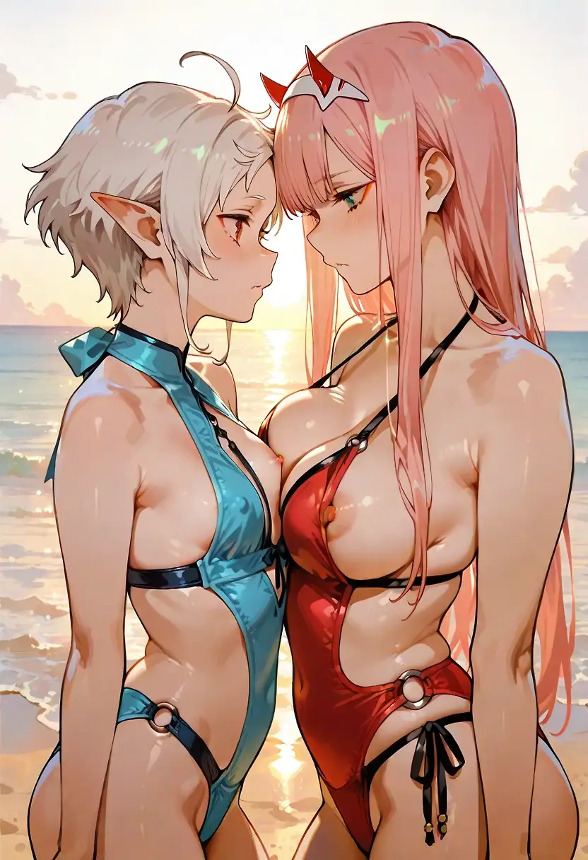 AI art '!!!zero two vs Sylphiette!!!.' with user description 'You all choose the winner.'