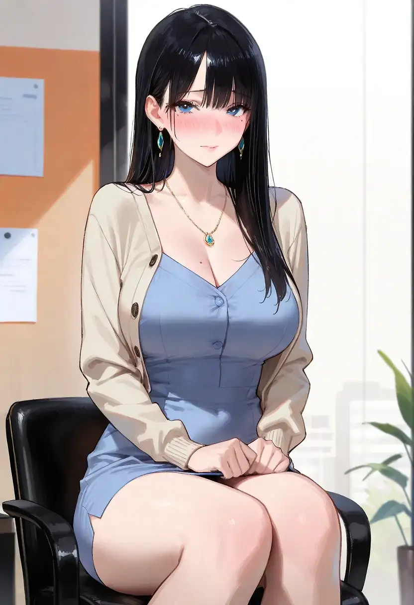 AI art "Office lady joins after work party"