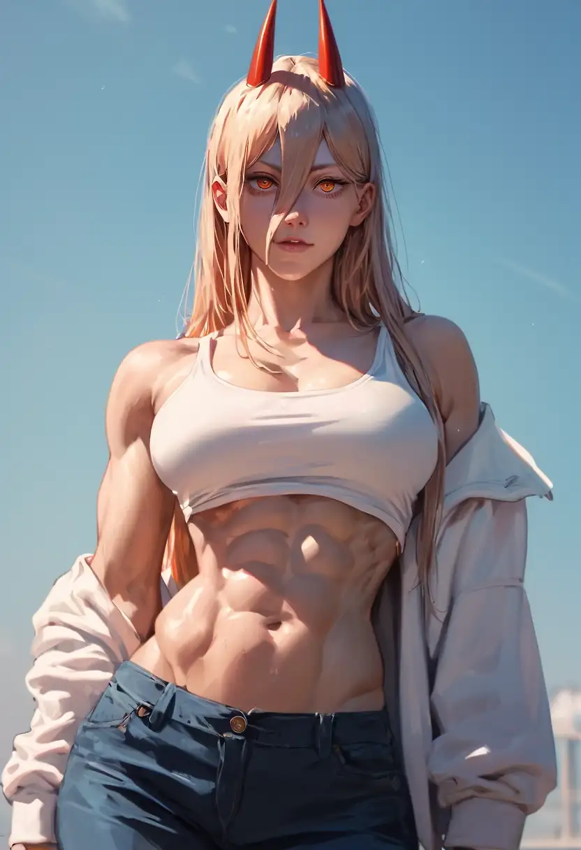AI art "Muscular Power Posing"