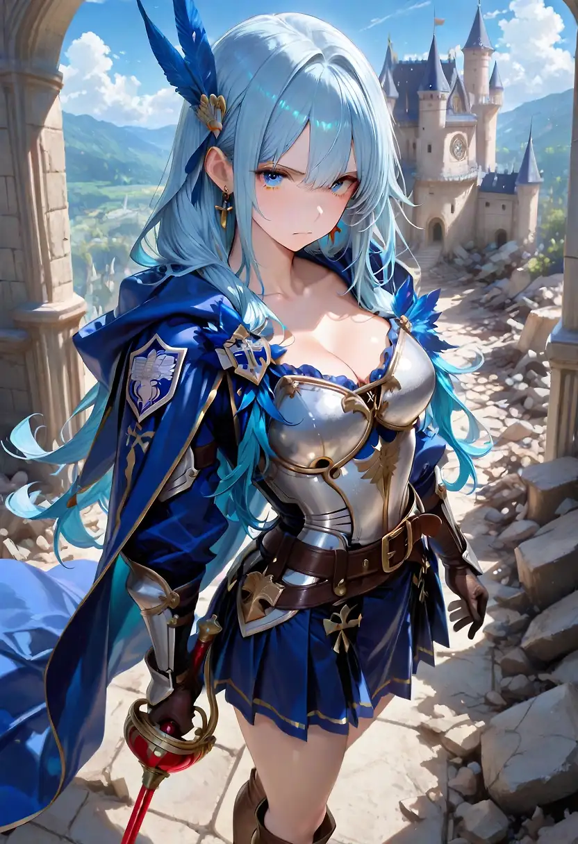 AI art '女性騎士'