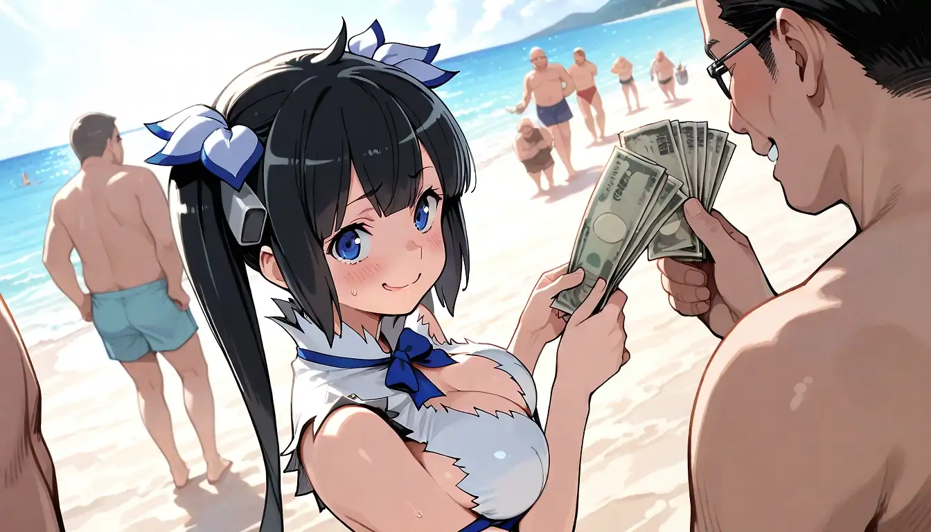 AI art 'HESTIA GET MONEY AT BEACH'