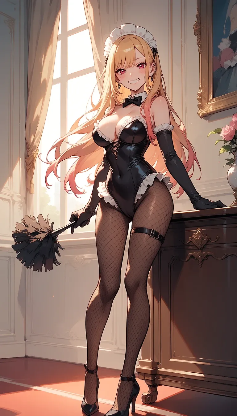 AI art "leotard maid marin" with user description "marin「My dear master ♡」"