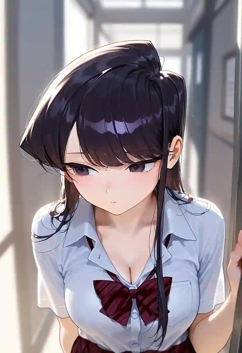 AI art 'HYPNOTOZED KOMI' with user description 'After school, Komi Shoko got separated from her classmates on the street and was hypnotized by a male classmate who had been following her. While asleep, she was taken to a motel and assaulted. He first fondled her breasts, then removed her panties and licked her genitals. Once Komi's genitals were wet, he prepared to assault her. He first touched and rubbed her genitals with his large penis, then, finding the vaginal opening, thrust it in completely. Komi was awakened by the pain and began to resist, but being hypnotized and weak, she was powerless against him. He tied her hands and continued the assault, repeatedly thrusting into her buttocks. Komi could only cry incessantly, but slowly she began to experience pleasure. Just as she was being assaulted, the door to the room opened, and outside... Six or more male classmates arrived and joined in the assault. Some inserted their penises into her anus, some into her mouth, some licked her breasts, slapped her buttocks, and left bite marks on her skin. They took turns ejaculating inside her, shooting semen into her anus, vagina, mouth, and body. Slowly, every part of Komi's skin was covered in semen. Due to the repeated orgasms during the penetration, Komi gradually lost consciousness, only instinctively shaking her buttocks and sucking on the penis, craving more semen. After being assaulted by multiple men for a day and a night, everyone left, leaving only the original man and the exhausted Komi. At this moment, the male classmates spread Komi's buttocks apart, and seeing the semen slowly flowing out of her anus and vagina, one of them said: "She should be pregnant, right? Whose child will it be?" and revealed an evil smile.'