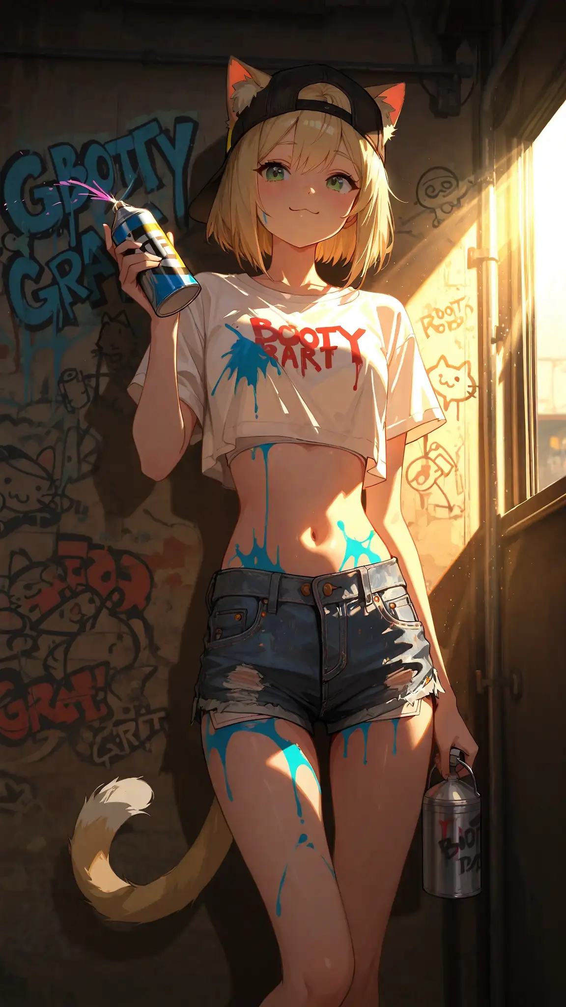 AI art 'Graffiti Cat Girls'
