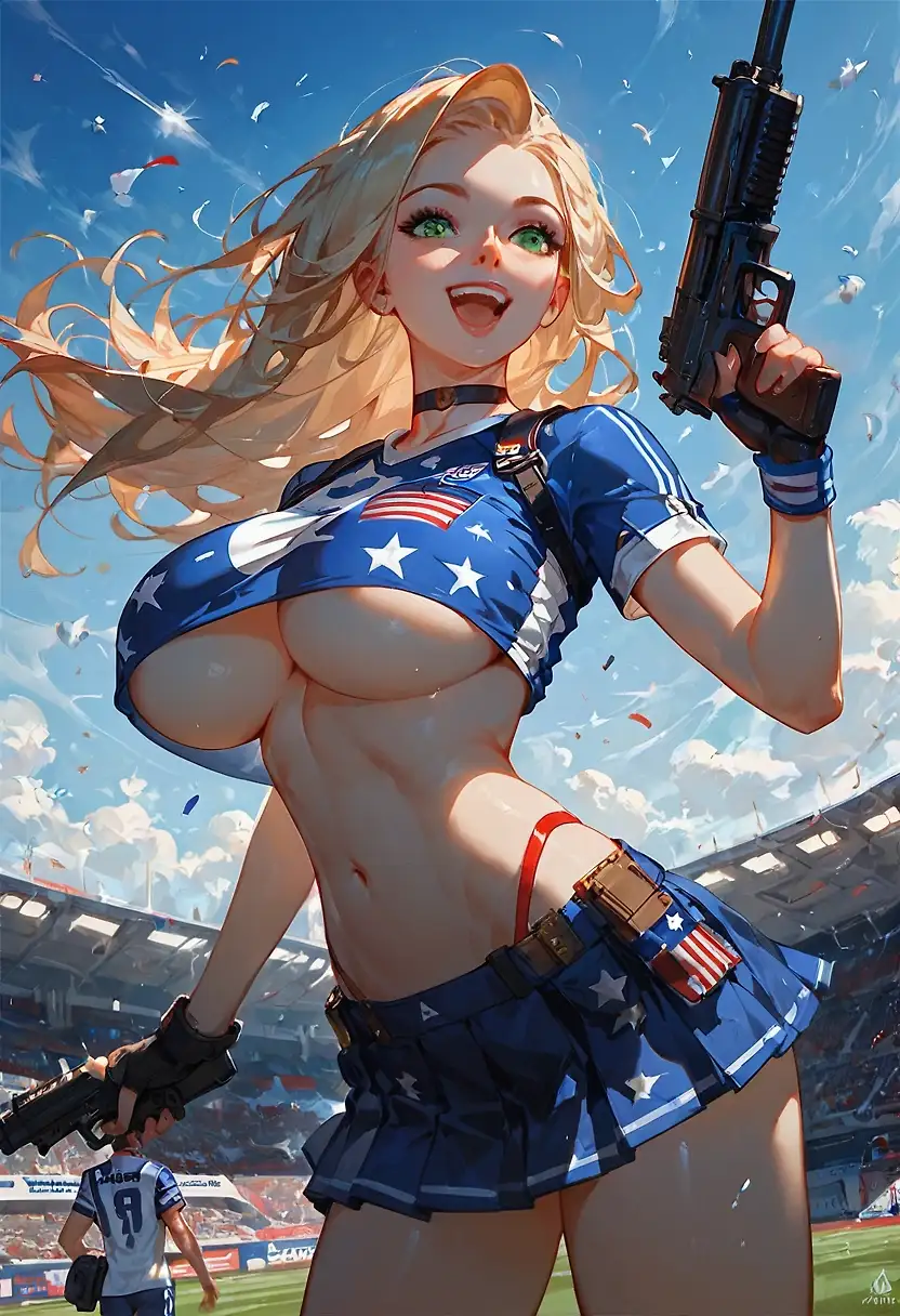 AI art "USA fan, Fiamma 🇺🇸🏈🏟️"
