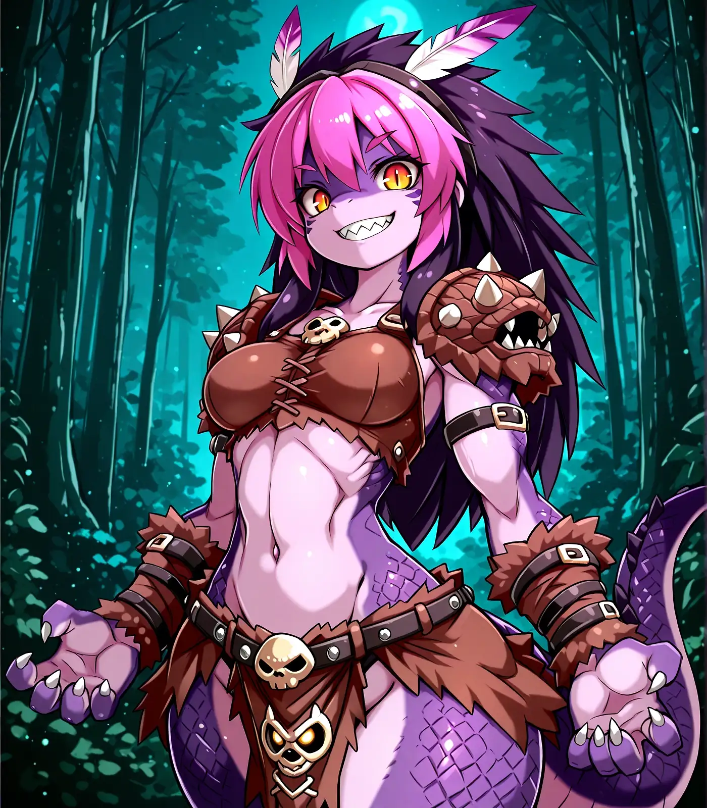 AI art "Lizard Barbarian Cuties!"