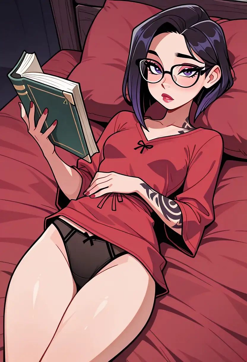 AI art 'Amanda’s imagination' with user description 'Amanda’s inner thoughts: finally getting to the good part of this story where the girl summons a demon oh wait it’s going to fuck her, it’s wraps around her and…. Oh god why is this turning me on… maybe I’ll just finish this chapter'