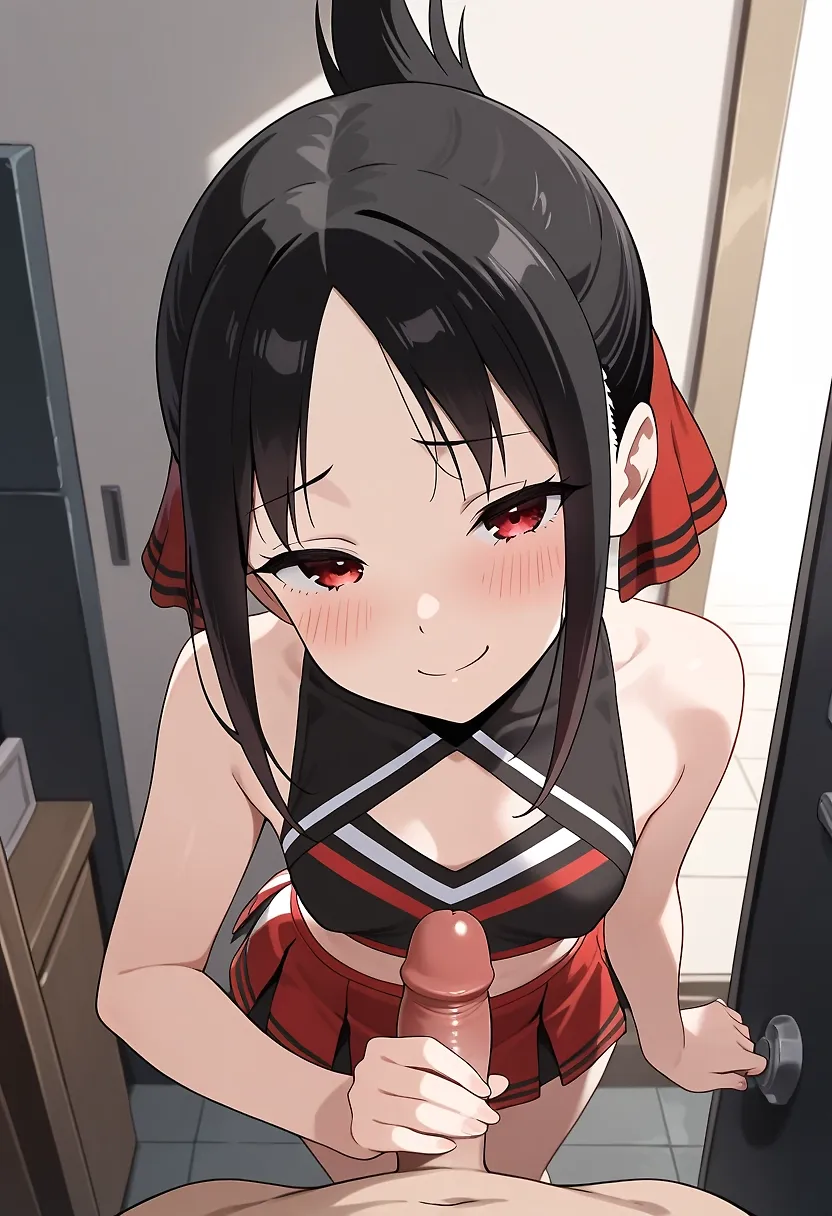 Cheerleader Kaguya strokes you