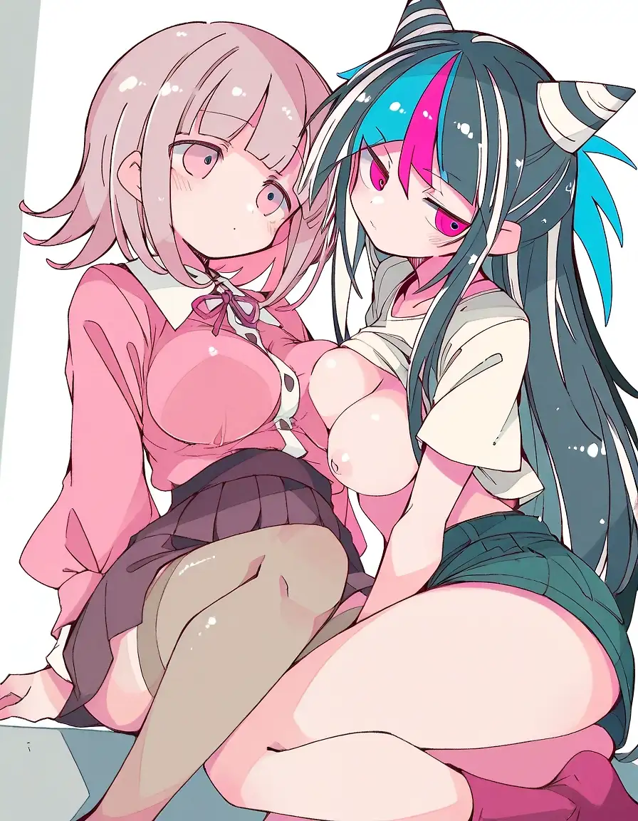 AI art 'Chiaki x Ibuki <3' with user description 'various models, similar prompts'