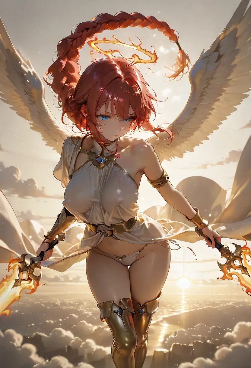 AI art "Red M angel"