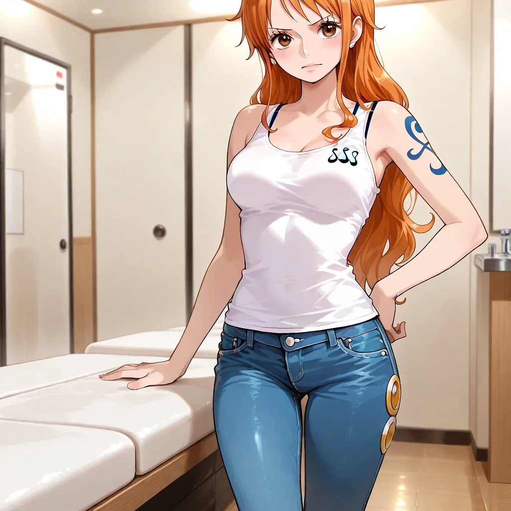 Nami undressing