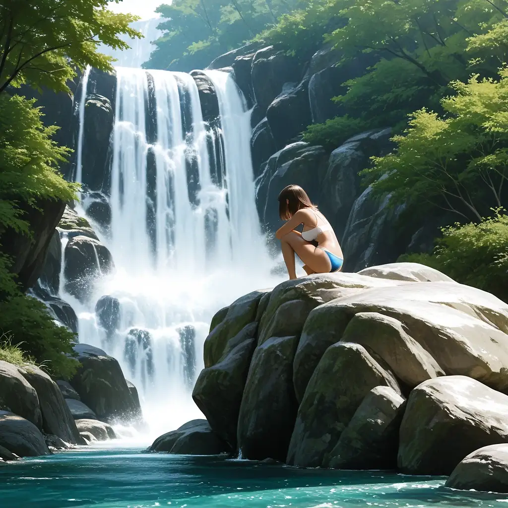 AI art "At the waterfall...part 3"