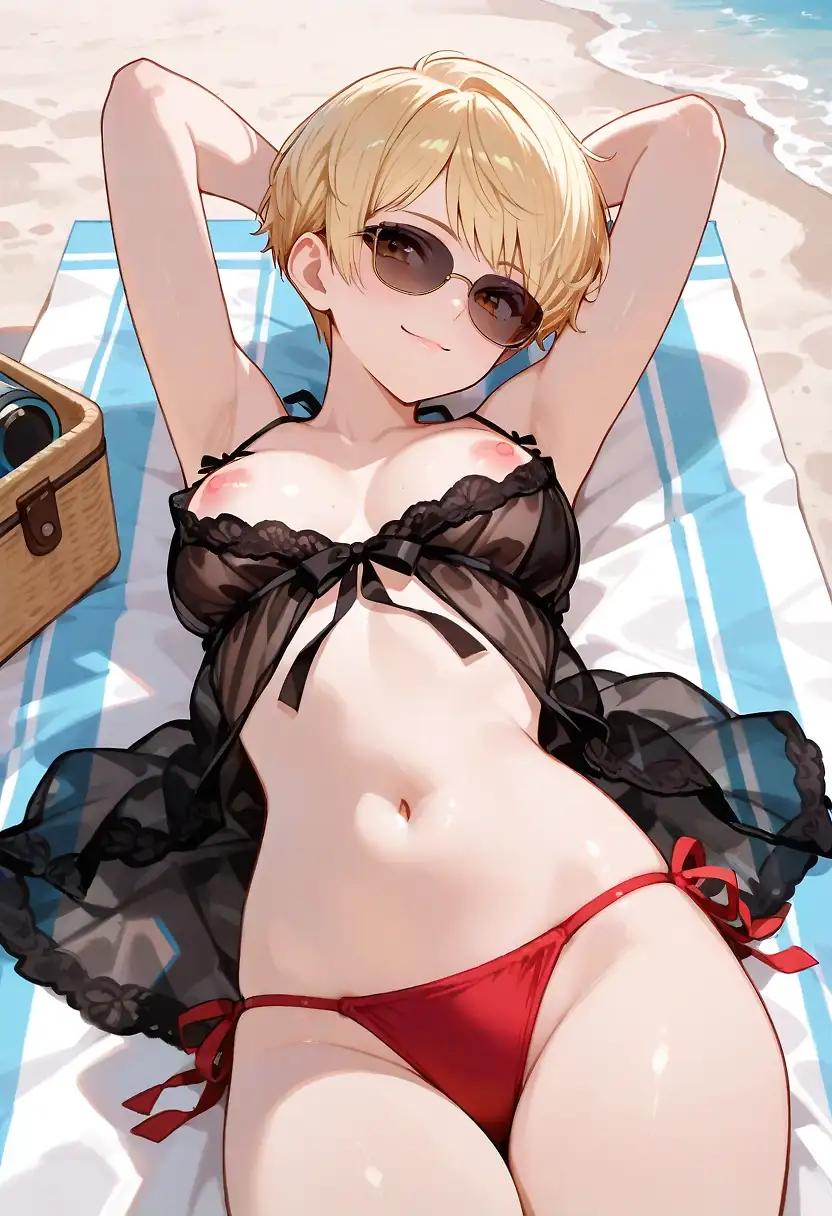 AI art "Sunscreen Application"