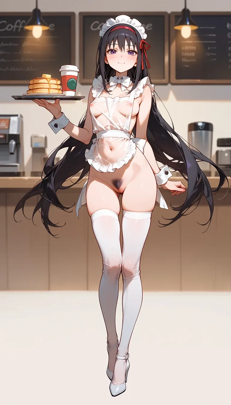 seethrough apron homura