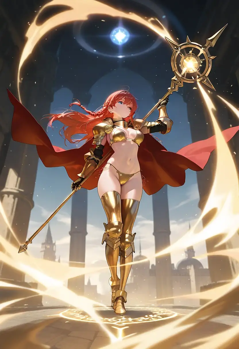 AI art 'Red M the golden cleric'