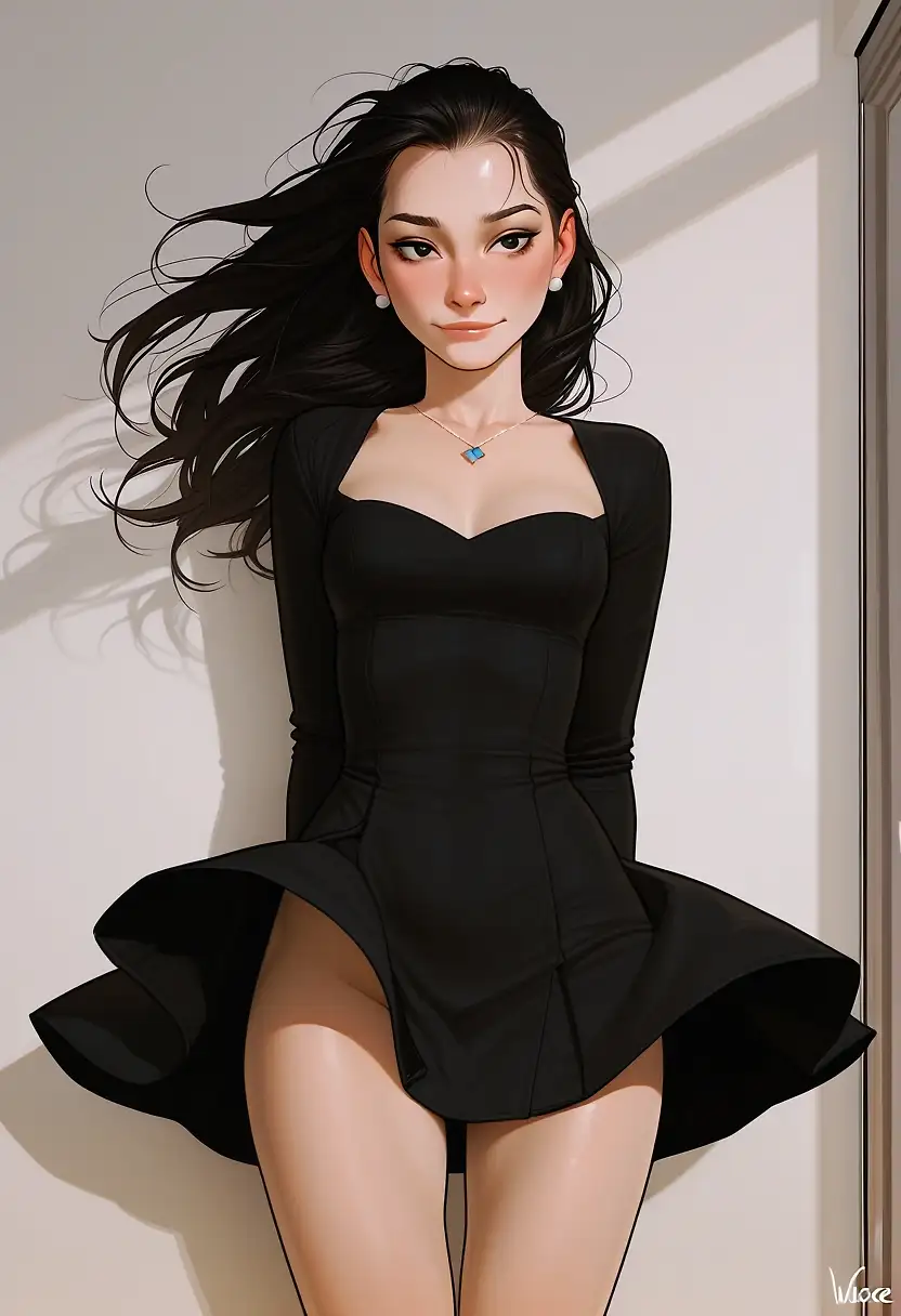AI art "Annie's wardrobe. LBD (little black dress)"