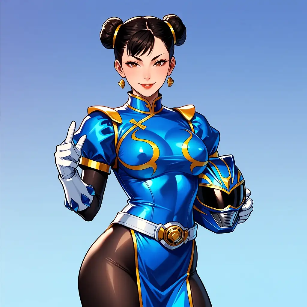 AI art 'Chun-li Blue Power Ranger (test)'