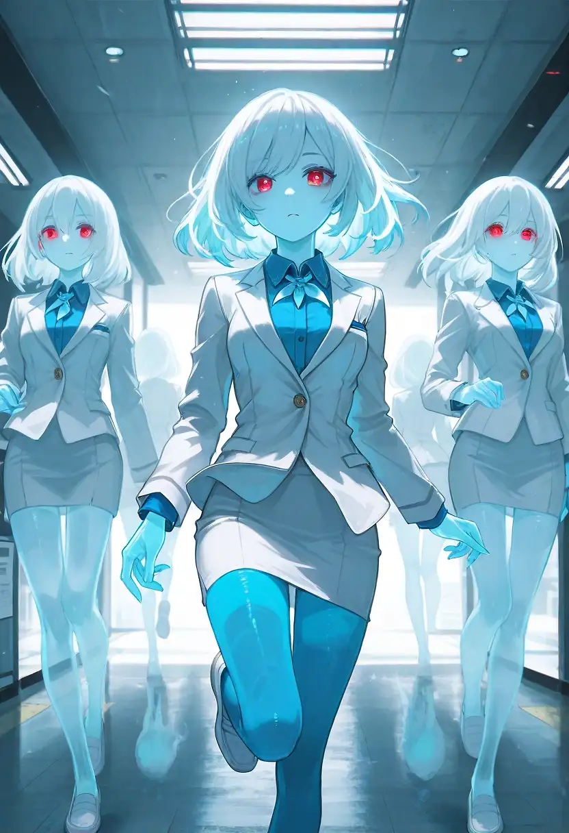 AI art "Ghost girls in suits"
