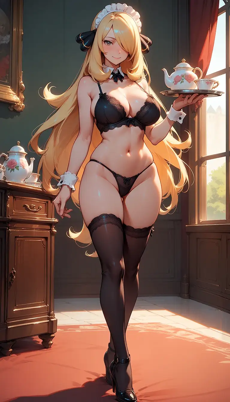 AI art 'lingerie maid cynthia'
