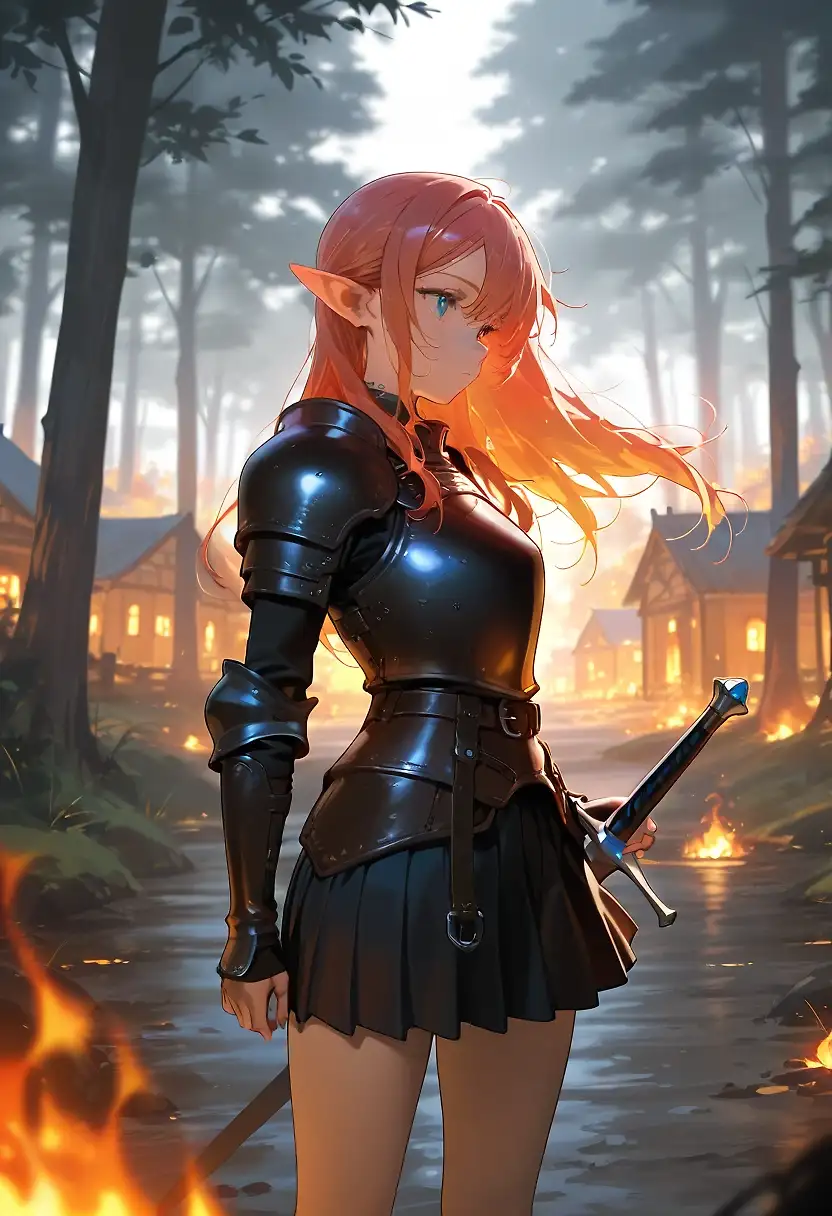 AI art "Elven Village Defense"