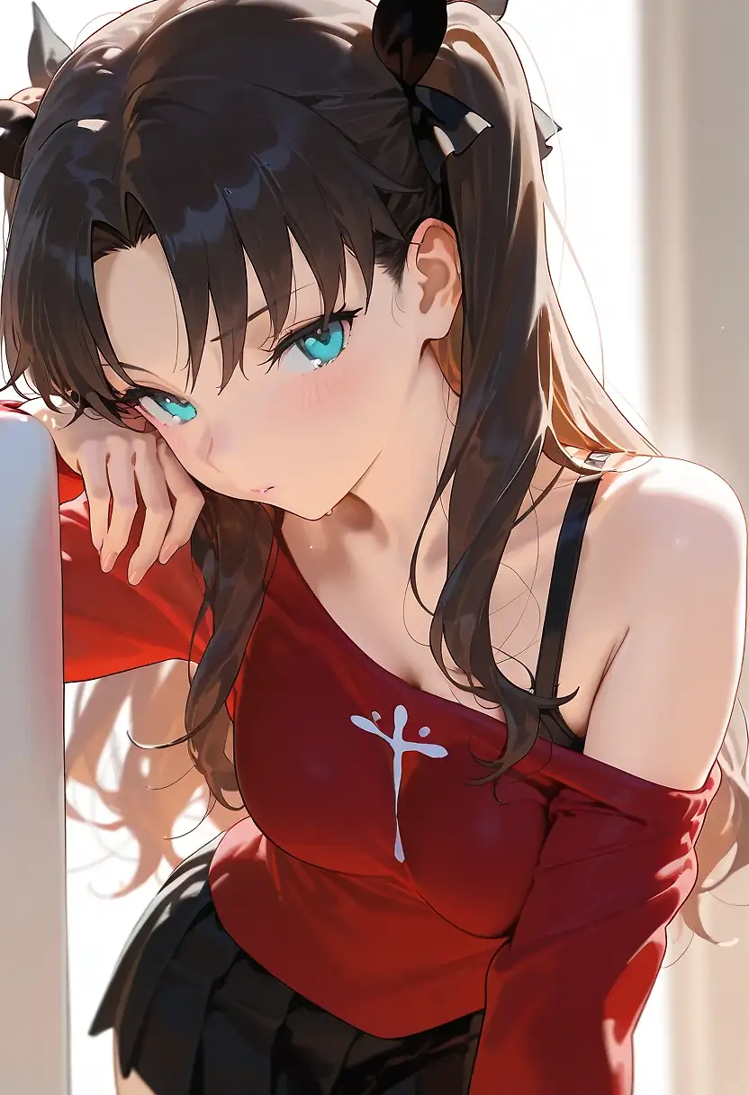 AI art "sexy Tohsaka Rin being sexy"