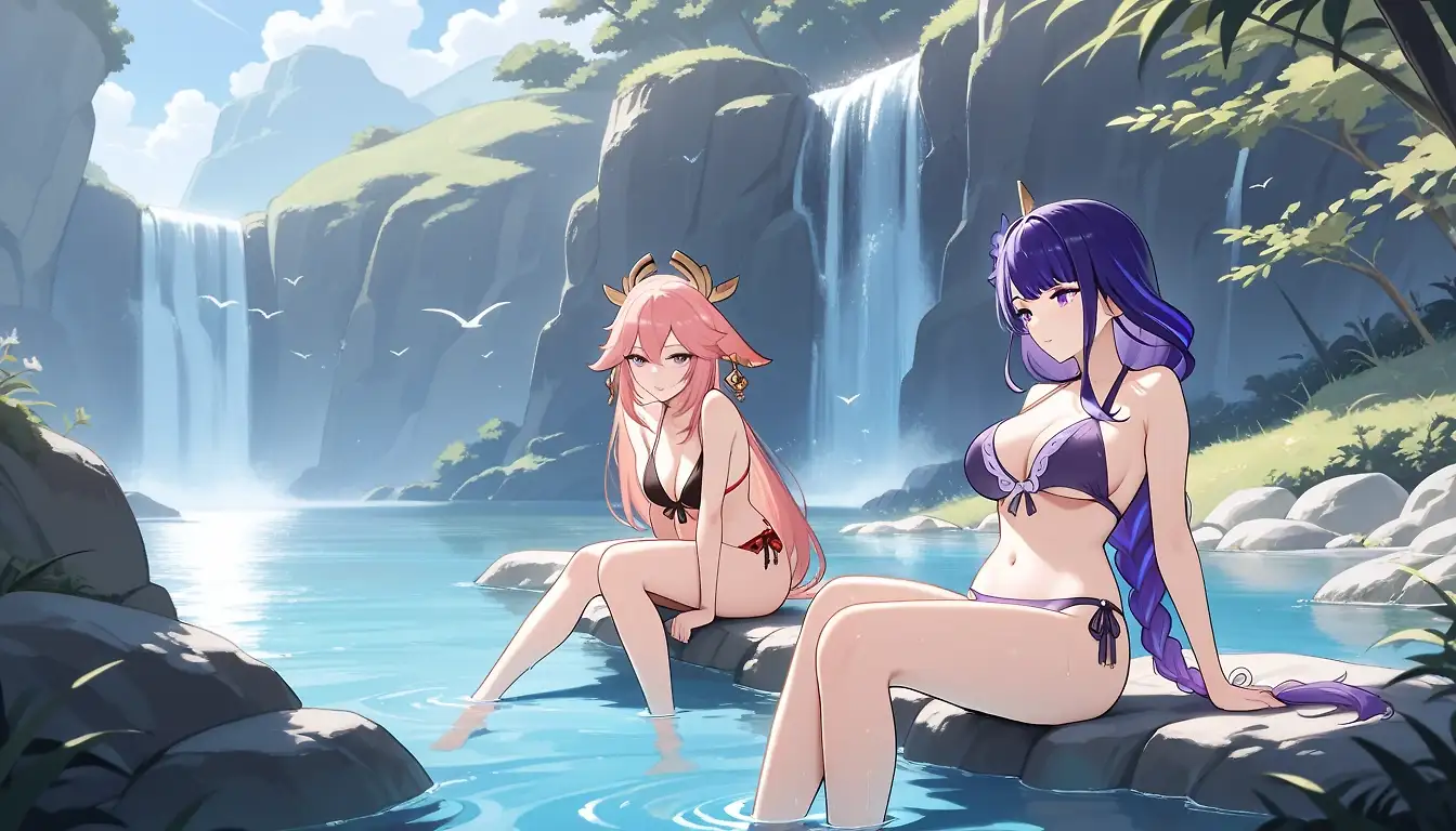 AI art 'relax miko and Ei'