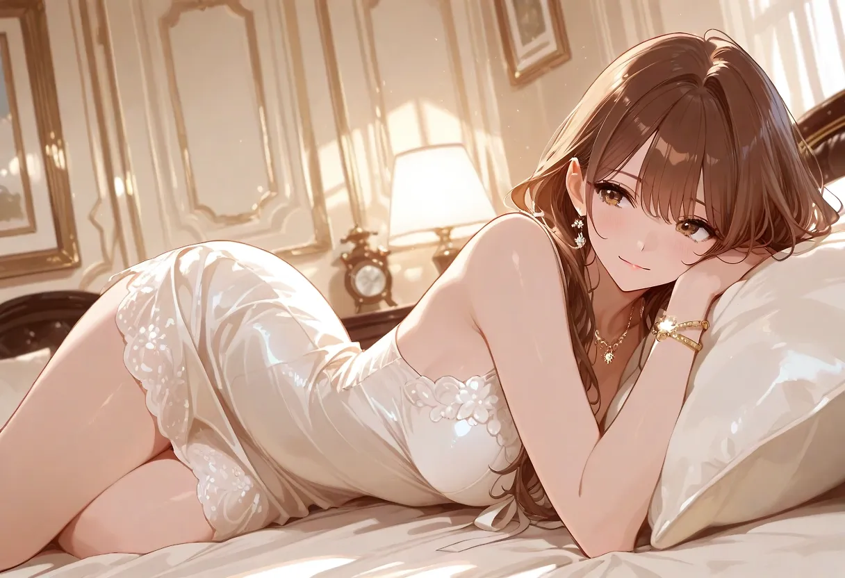 She in a white dress