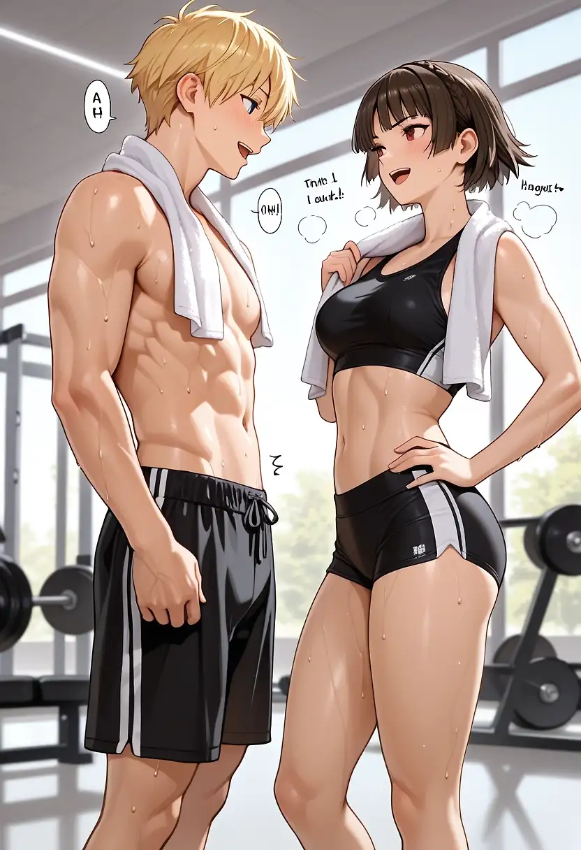 AI art "Gym buddies"