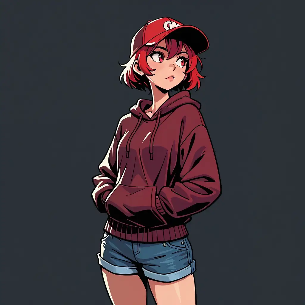 AI art "Zara with hoodie"