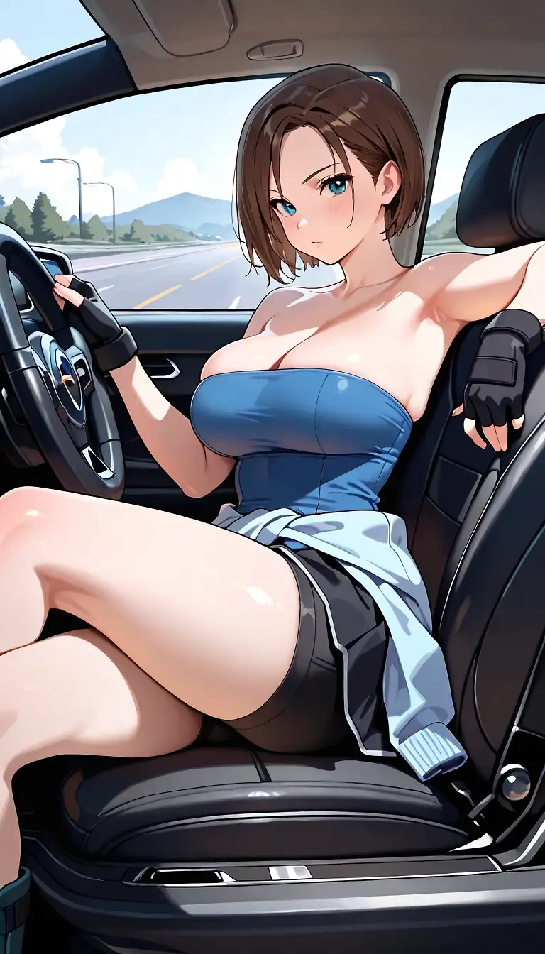 AI art "Jill Valentine Gets Pulled Over by Two Corrupt Cops"
