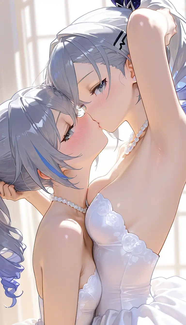AI art 'Silver wolf wedding'