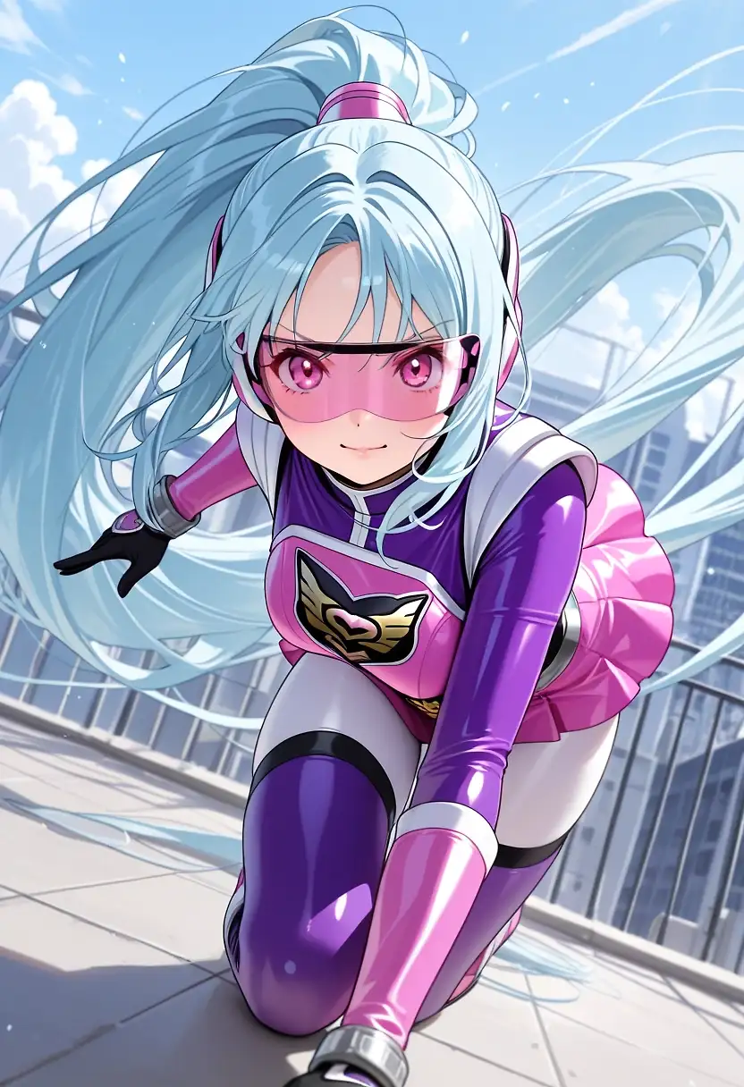 AI art 'Go Go OC Rangers!' with user description '✨✨💥✨✨

Gonna have to think of some villains now probably.  Maybe they can battle the monster girls.  🤔'