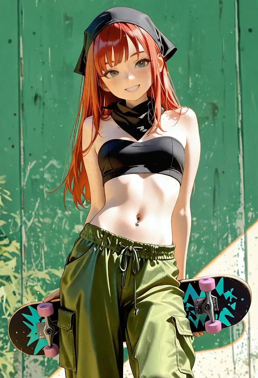 AI art "Female skateboarder"