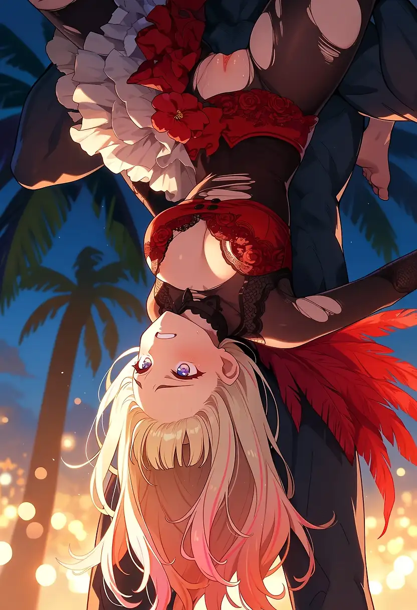 AI art 'Juo Sena, Prompt Optimization Experiment' with user description 'erst als ich dieses Bild sah, kam mir die Idee, Schamhaare hinzuzufügen.'