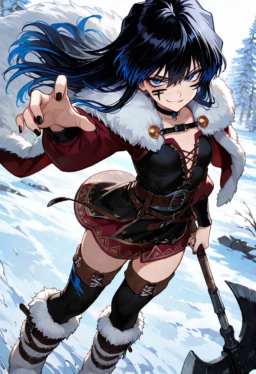 AI art "More Anara Cosplay" with user description "I think Anara looks really cool like this.
She would defo cause death by snoo snoo... if she was strong enough to lift something heavier than a Styrofoam axe.

Anyone want to see some barbaric Anara sex?"