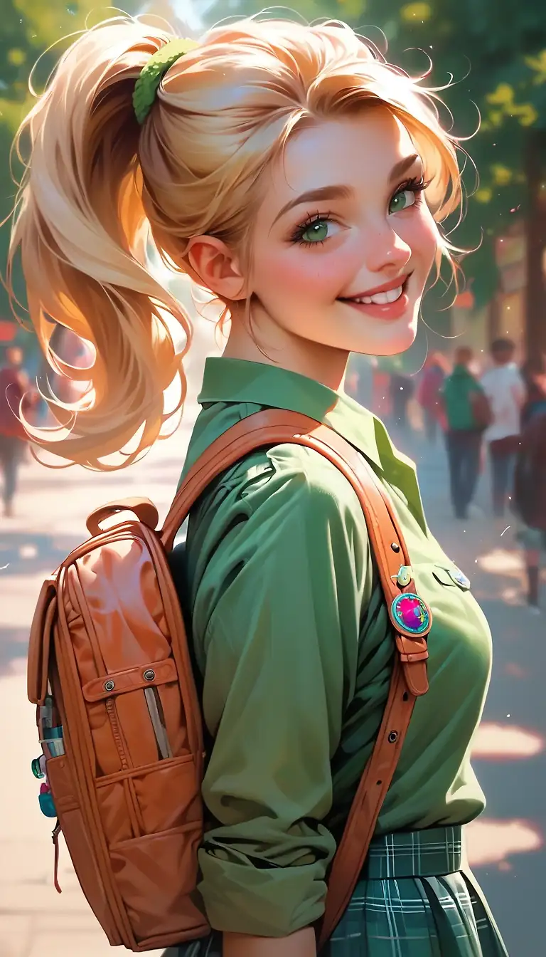 AI art 'Girl Scout age 21' with user description 'Selling more than cookies.'