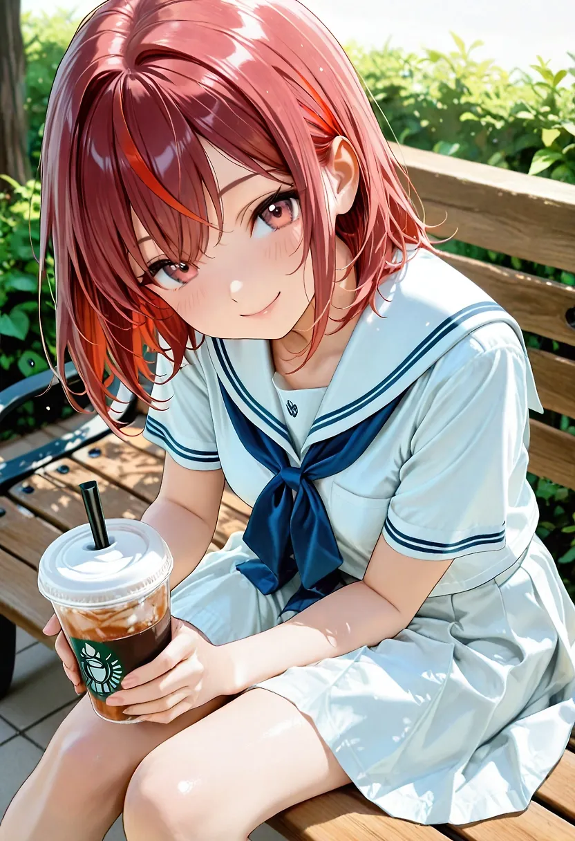 Portrait of a schoolgirl having a break