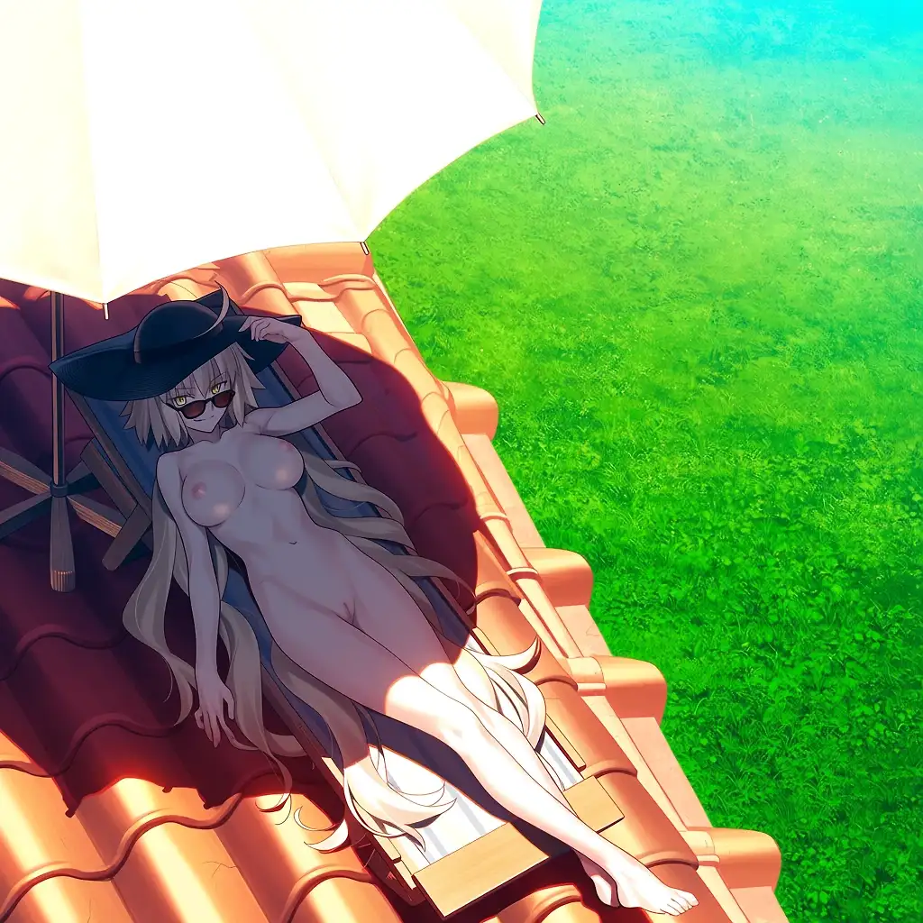 AI art 'Sunbathing at... Wait What?'