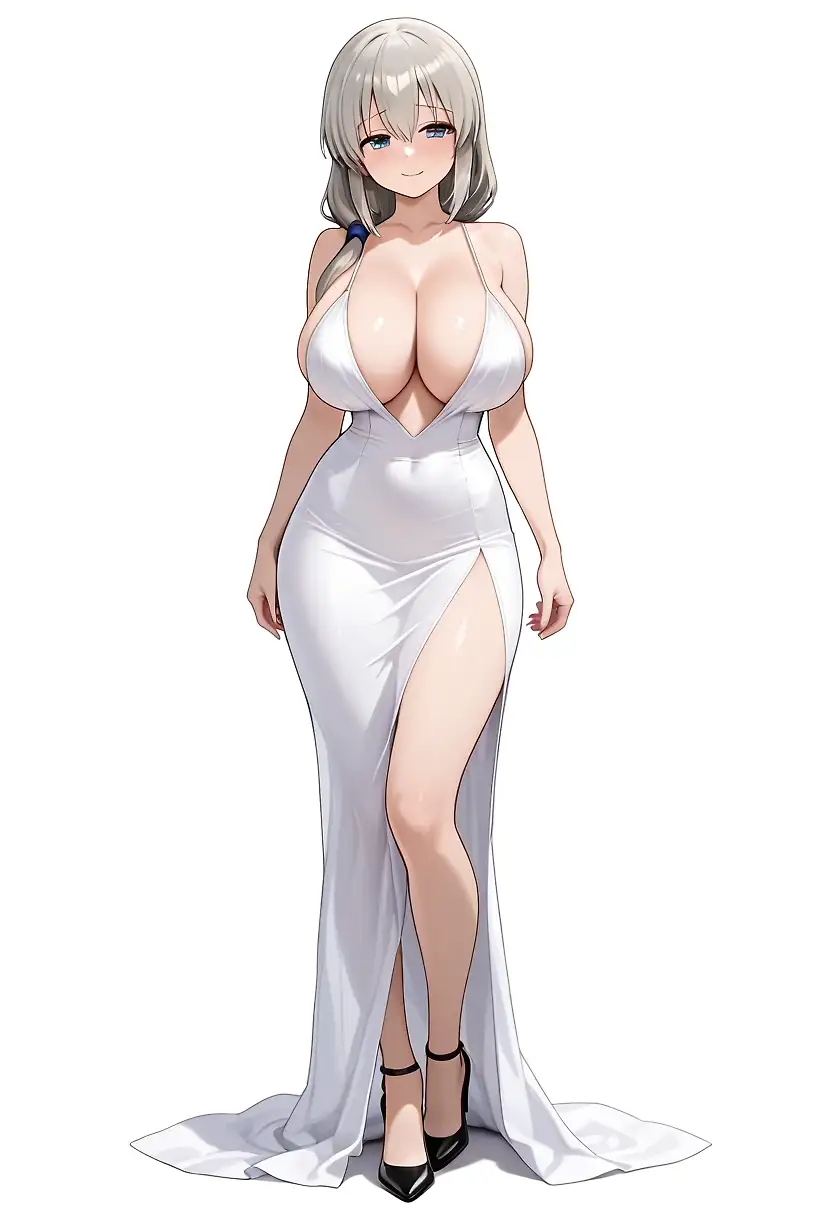 AI art "Tsuki Uzaki White Dress"