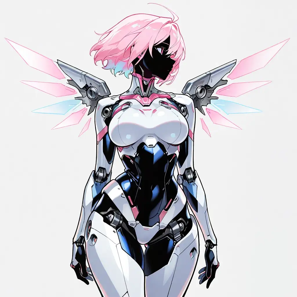 AI art 'Cyborg Angel' with user description 'I tried a few styles before settling on the final 8—let me know what you think!'