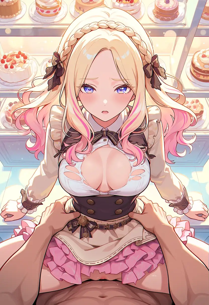 AI art 'Juo Sena, Strawberry Cake Flavor' with user description 'eine bahnbrechende medizinische Entdeckung aus Großbritannien: Der tägliche Verzehr von Süßigkeiten ist gut für die Gesundheit und fördert insbesondere die Fruchtbarkeit von Männern.'