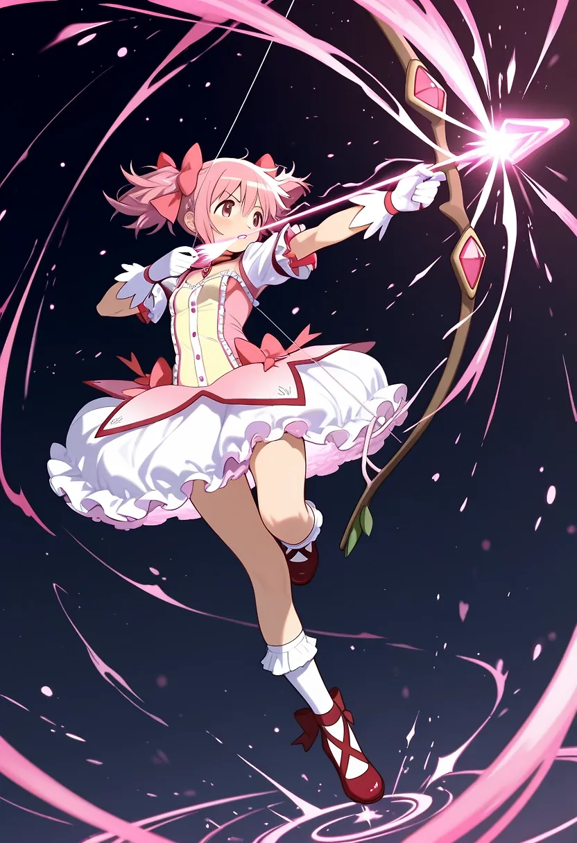 AI art "Madoka Kaname – The Arrow of Hope Shining in the Starry Sky"