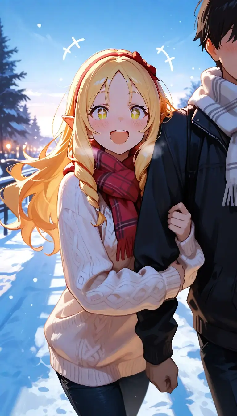 AI art 'A date with cold weather. Yamada Elf S.A.O.'